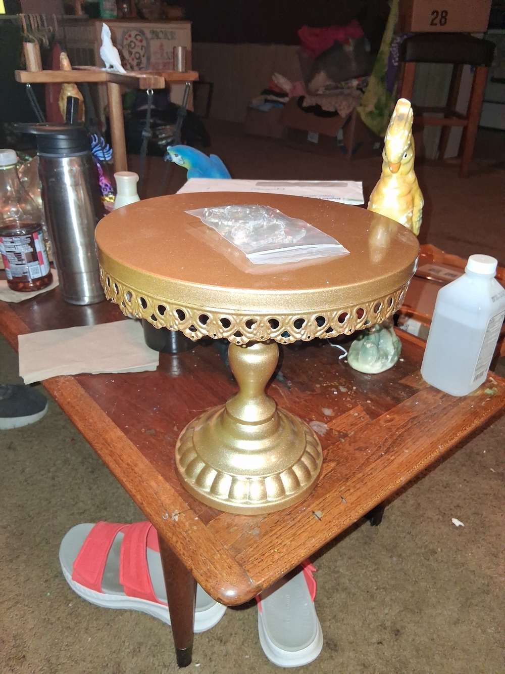 Gold Decorative Pedestal Cake Stand - Elegant Home Accents
